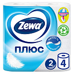 ZEWA Туалетная бумага Plus 2-х слойная 4шт Белая